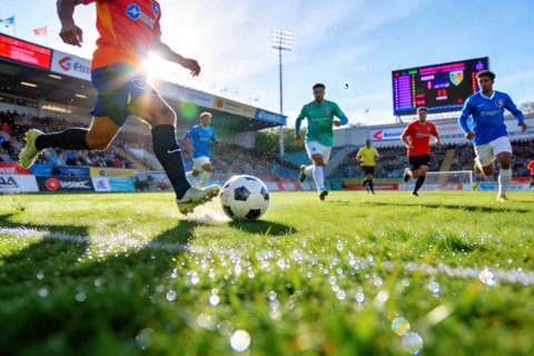 足球运动草坪与专业竞技场景